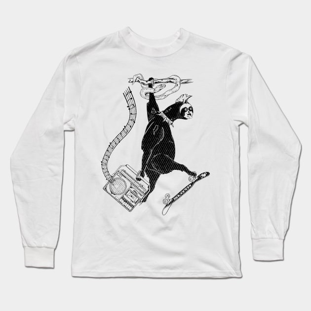 Eighties Music sloth Long Sleeve T-Shirt by mailboxdisco